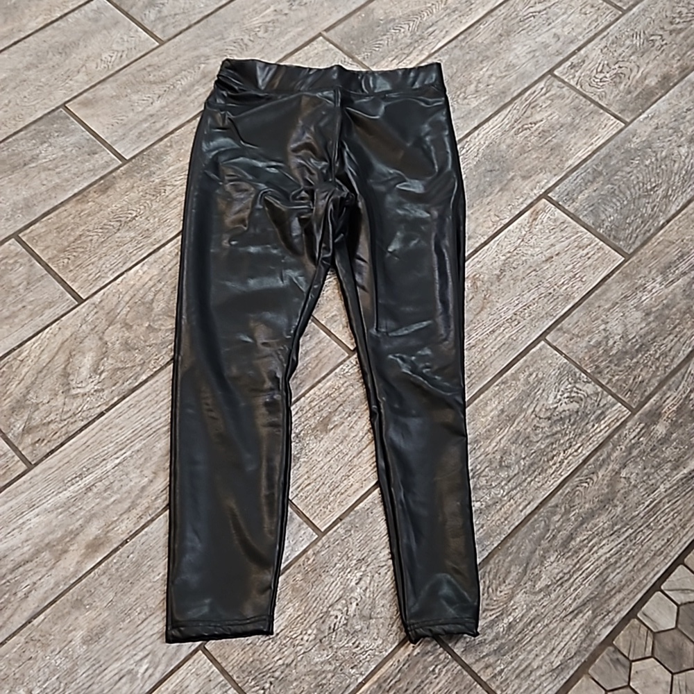 Ci Sono Faux Leather Leggings Large